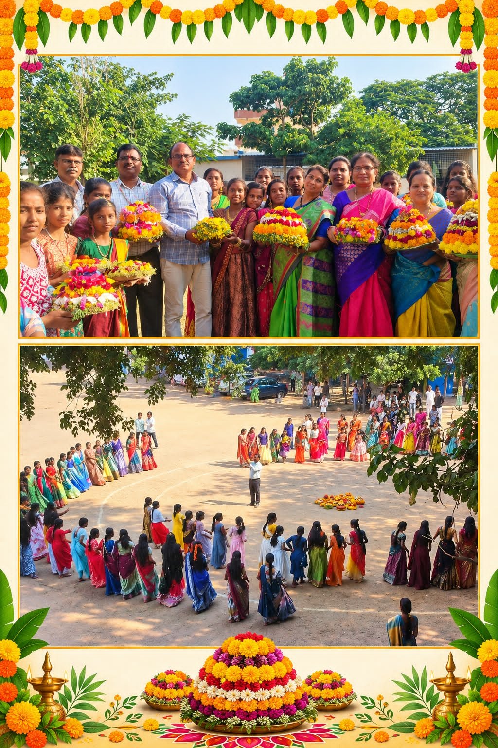 పెద్ద అంబర్ పేట జెడ్పిహెచ్ఎస్ లో ఘనంగా బతుకమ్మ సంబరాలు
